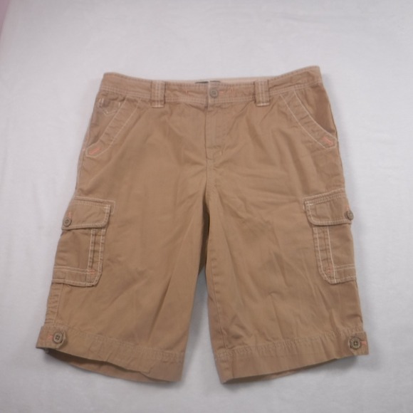 Eddie Bauer Women's 14 Tan Khaki Cargo Shorts Cotton Outdoor Casual 10 Inseam - Picture 9 of 9